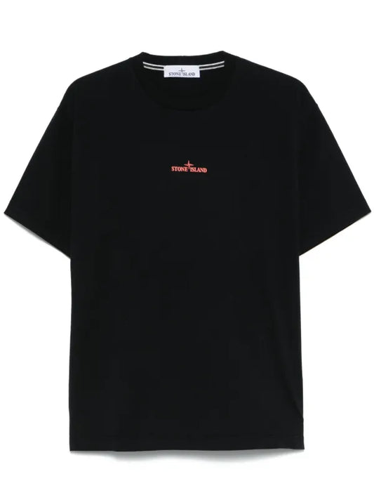 Stone Island - T-shirt à logo camouflage Noir