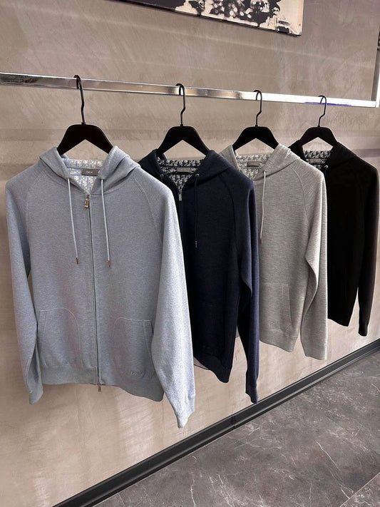 Dior - Veste de survêtement à capuche Bleu Clair / Bleu Marine / Gris / Noir