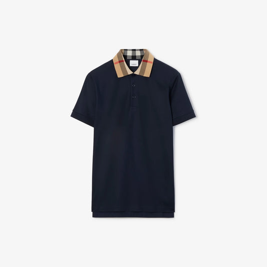 Burberry - Polo en Coton Bleu Marine Fumé