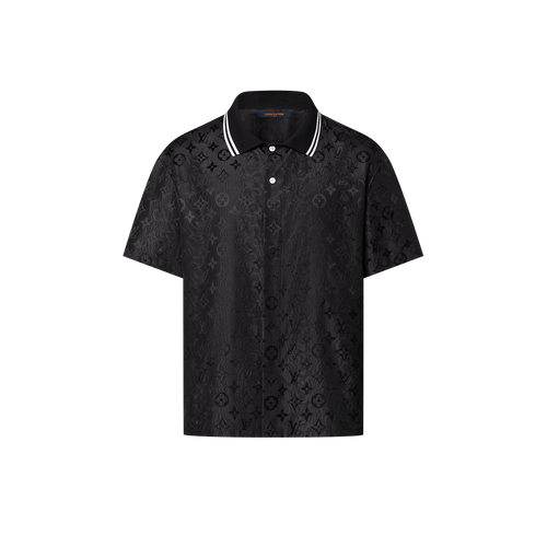 Louis Vuitton - Chemise manches courtes en jacquard Monogram Moiré Noir