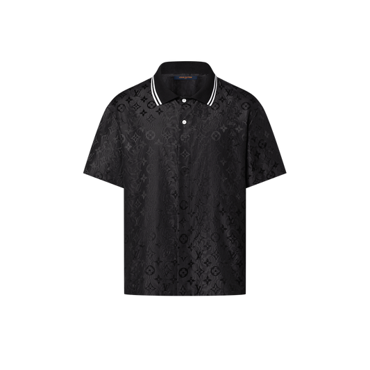 Louis Vuitton - Chemise manches courtes en jacquard Monogram Moiré Noir