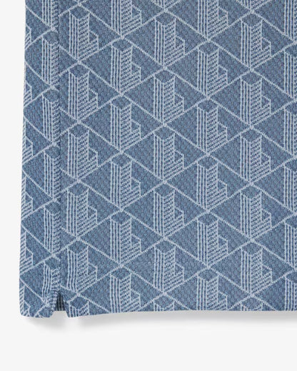 Lacoste - Polo classic fit jacquard monogramme Bleu