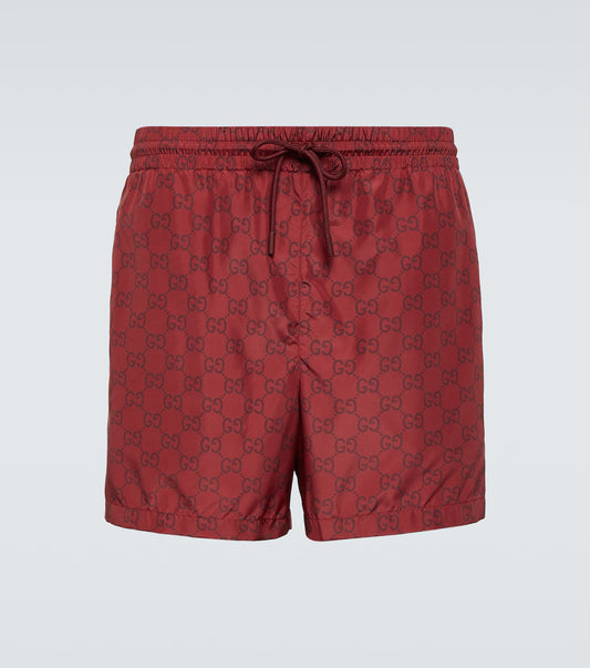 GUCCI - Short de bain GG Rouge