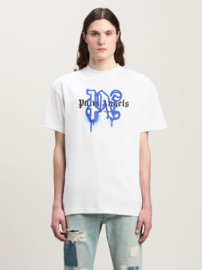 Palm Angels - T-shirt Monogram Spray City New York Blanc