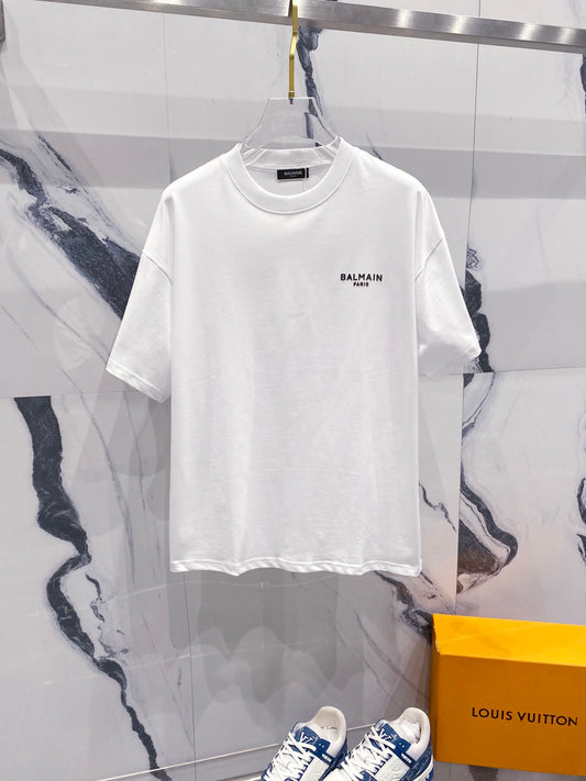 Balmain - T-shirt avec logo imprimé en relief Blanc