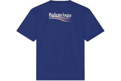 Balenciaga - T-SHIRT POLITICAL CAMPAIGN FIT LARGE BLEU