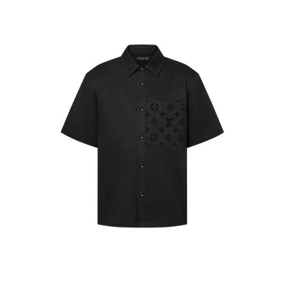 Louis Vuitton - Chemise manches courtes floquée en coton Noir