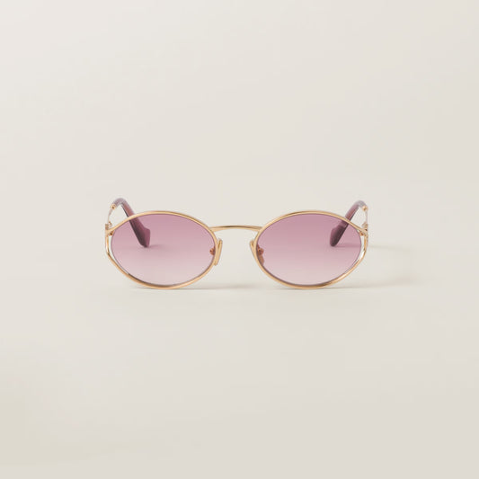Miu Miu - Lunettes de soleil Logo Verres Ombrés Rose Bégonia