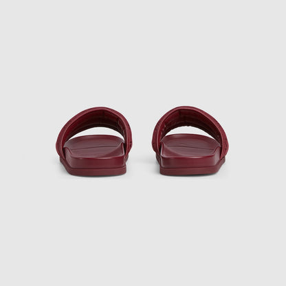 Gucci - Mules en Toile GG Matelassée Rouge Gucci Rossa Ancora