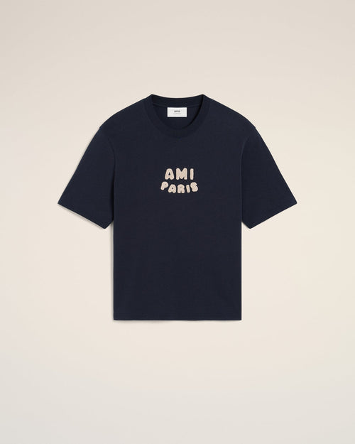 Ami - T-shirt Patch Ami De Cœur en jersey de coton Bleu Marine