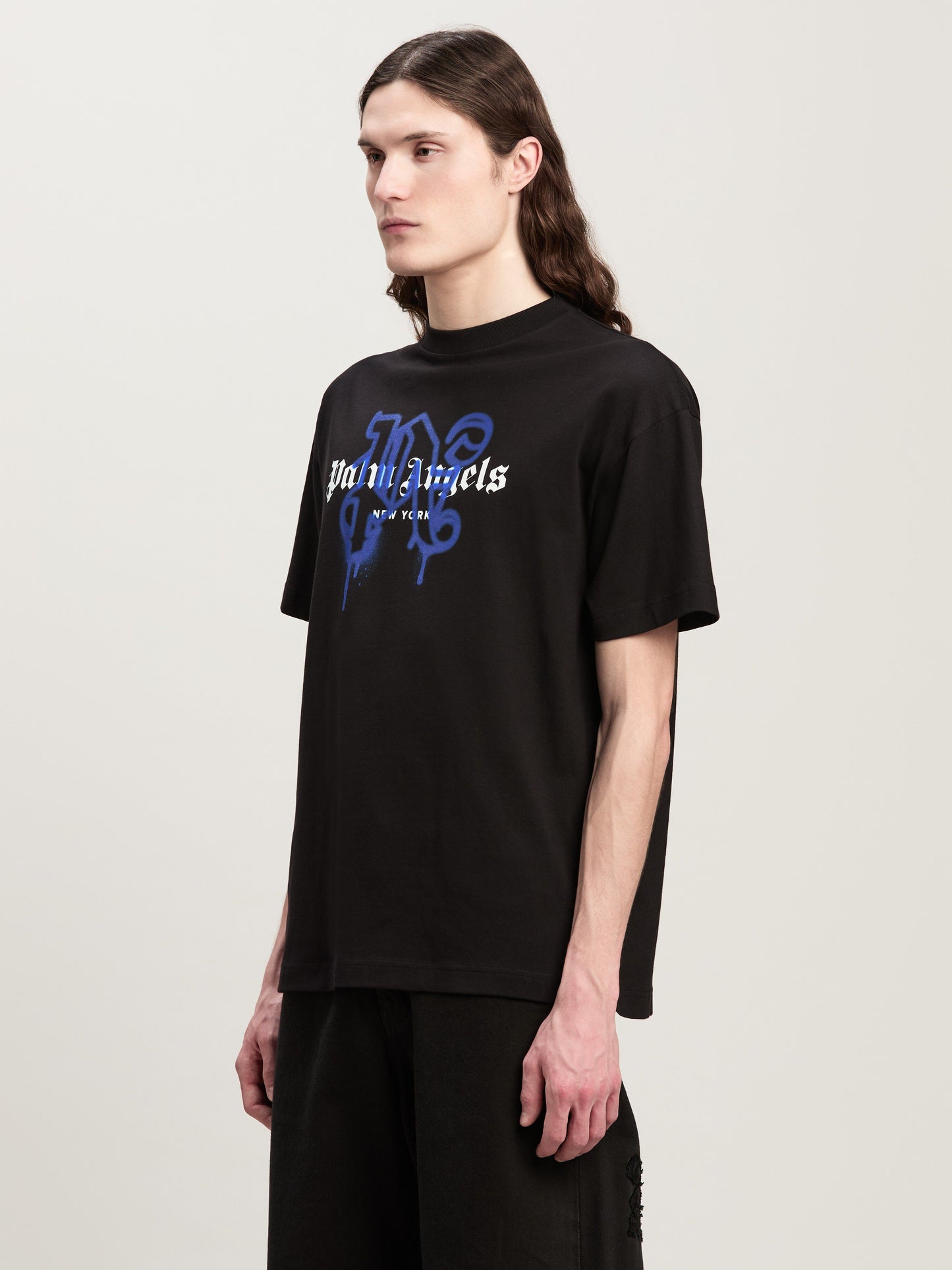 Palm Angels - T-shirt Monogram Spray City New York Noir