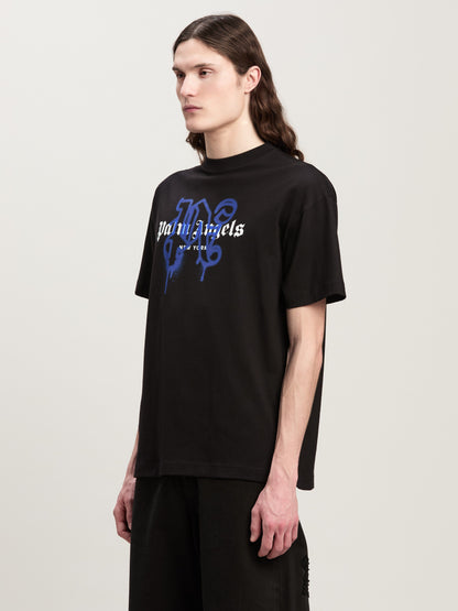 Palm Angels - T-shirt Monogram Spray City New York Noir