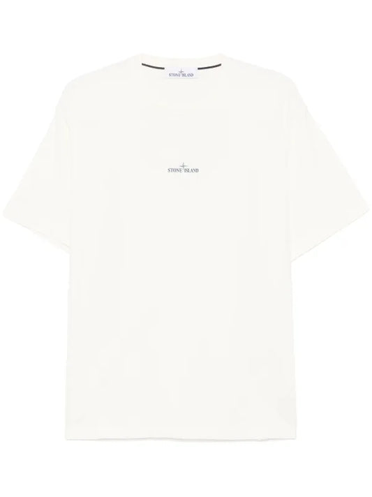 Stone Island - T-shirt à logo imprimé Écru