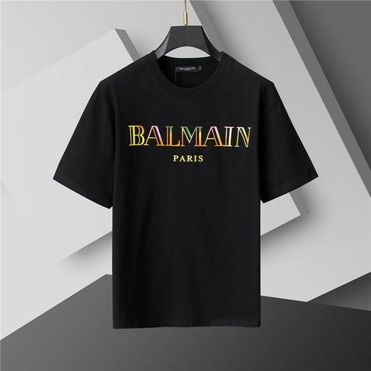 Balmain - T-shirt avec logo multicolore Noir