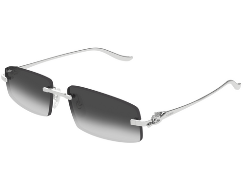 Cartier - Lunettes de Soleil Cartier Panthère Monture Argent Verres Gris