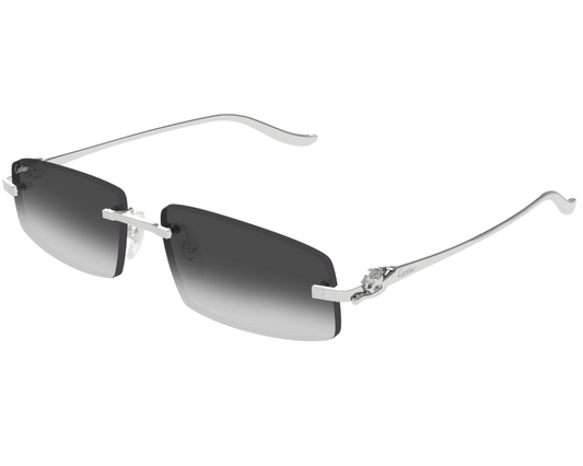 Cartier - Lunettes de Soleil Cartier Panthère Monture Argent Verres Gris