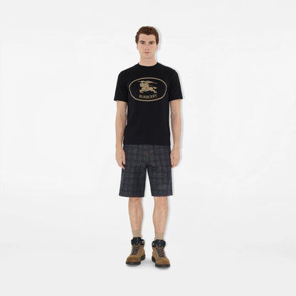 Burberry - T-shirt en coton Knight Noir