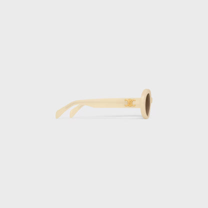 Celine - Lunettes De Soleil Triomphe 01 en Acétate Milky Light Orange