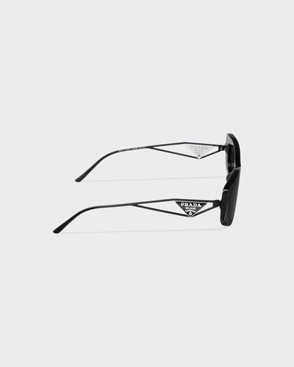 Prada - Lunettes De Soleil avec logo triangulaire Verres Gris Ardoise