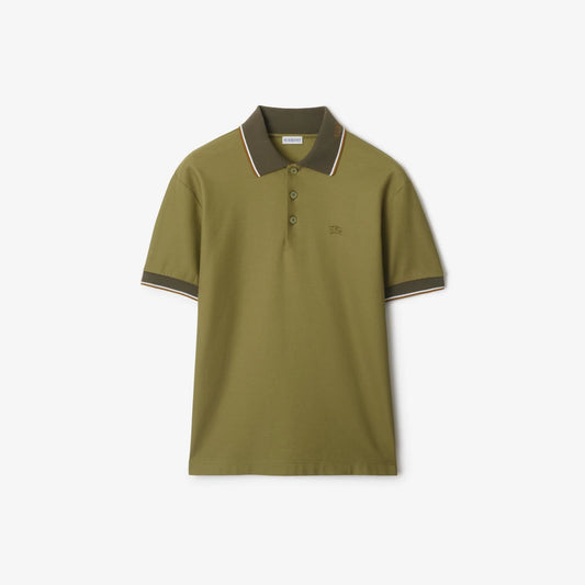 Burberry - Polo en coton avec col à logo Estate