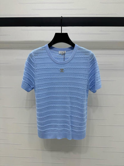 Chanel - T-Shirt à rayure Blanc/Bleu