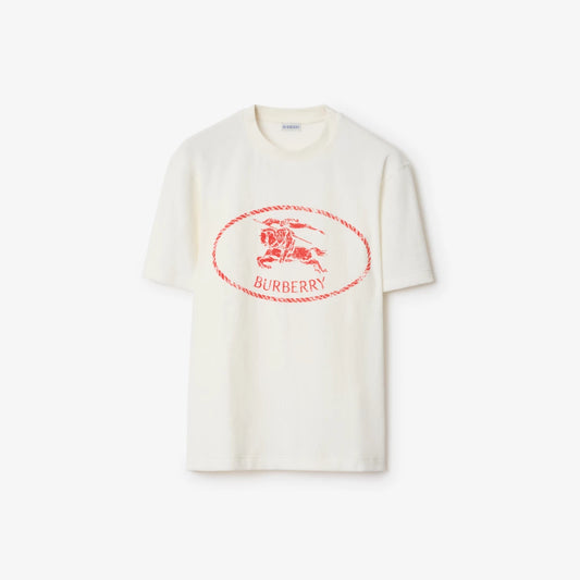 Burberry - T-shirt en coton Knight Chalk