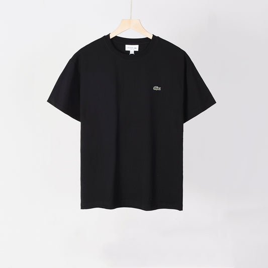 Lacoste - T-shirt en coton avec logo brodé Noir