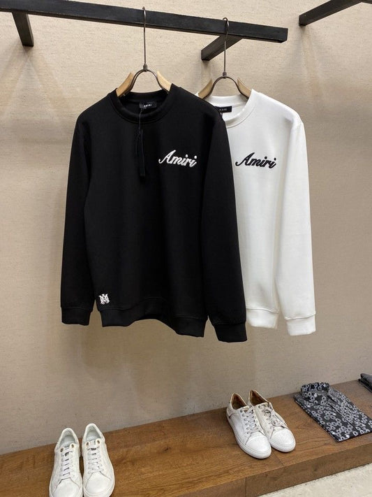 Amiri - Pull en coton logo Amiri Noir/Blanc