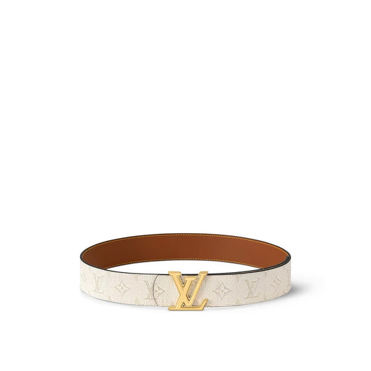 Louis Vuitton - Ceinture LV Dimension Monogram Héritage 40 mm réversible Beige
