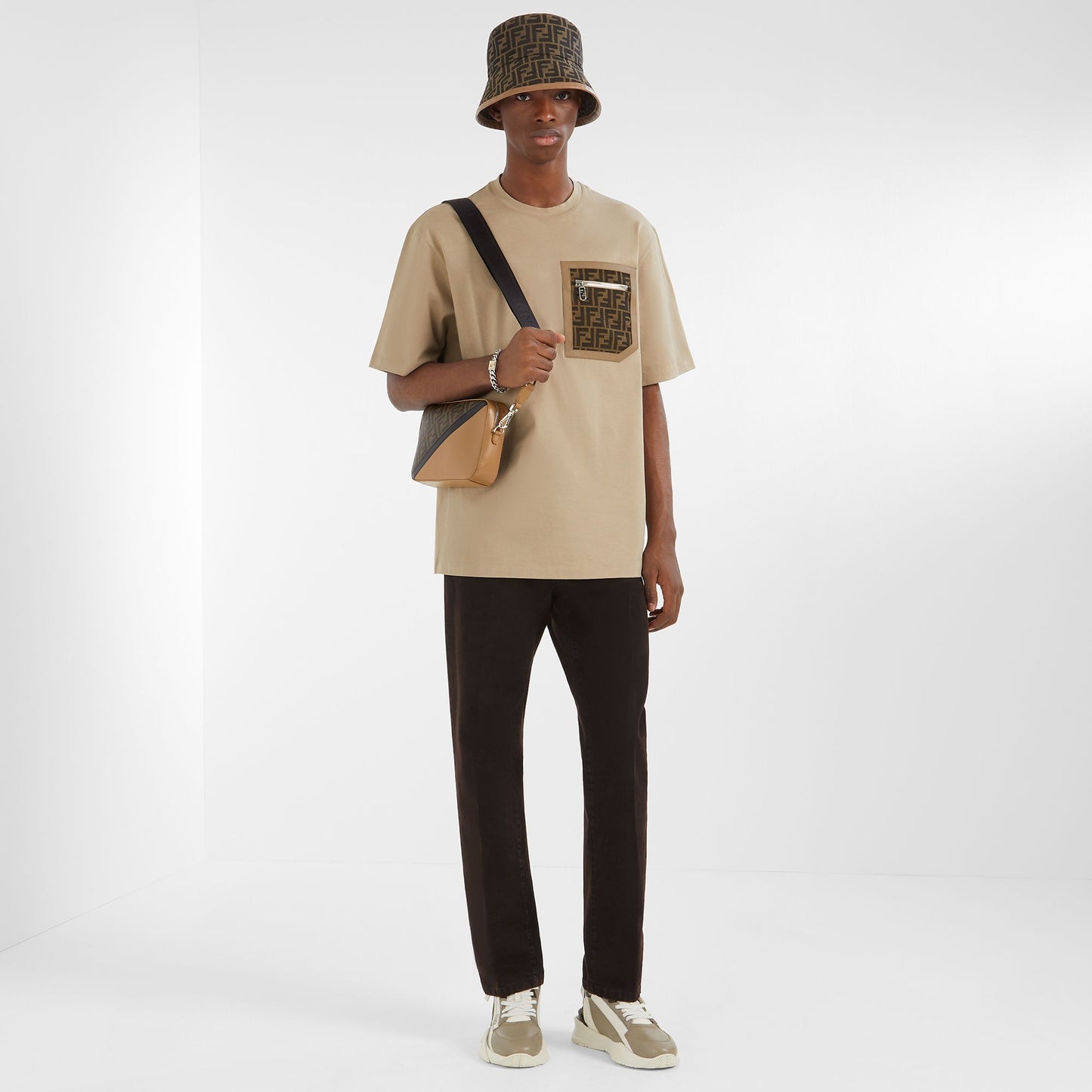 Fendi - T-shirt en jersey FF Beige