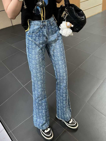 Chanel - Jeans avec logo iconique Bleu