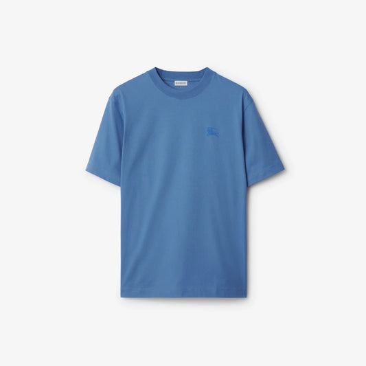 Burberry - T-shirt en coton avec badge EKD Bleu