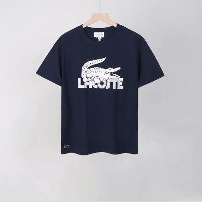 Lacoste - T-shirt en coton Logo Iconique Bleu Marine
