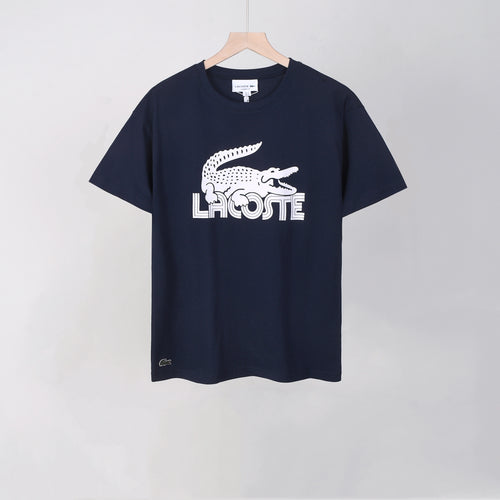 Lacoste - T-shirt en coton Logo Iconique Bleu Marine