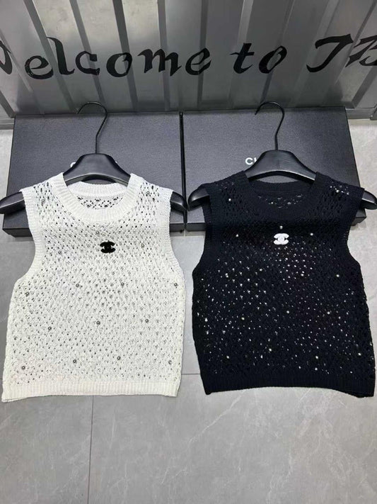 Chanel - T-Shirt avec logo Blanc/Noir