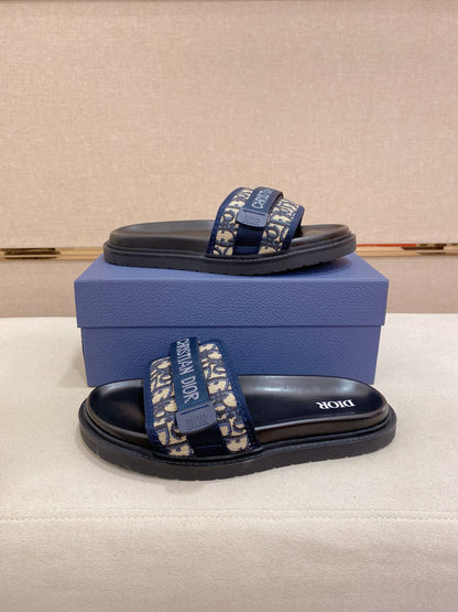 Dior - Sandale en Toile Navy avec logo