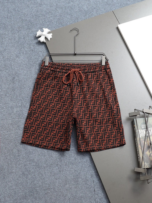 Fendi - Shorts avec motif monogramme FF - Rouge Foncée