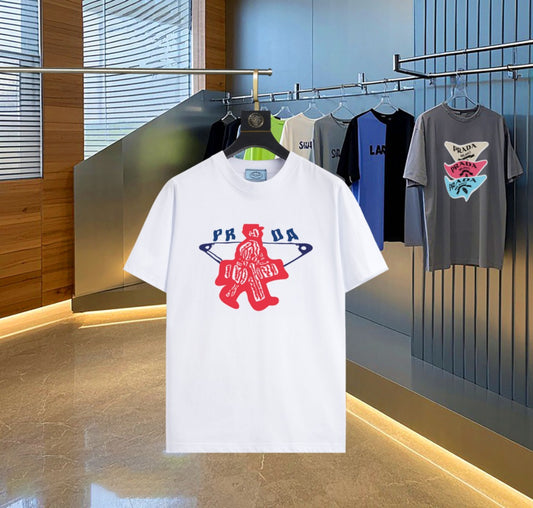 Prada - T-shirt en coton Prada Design Artistique Blanc