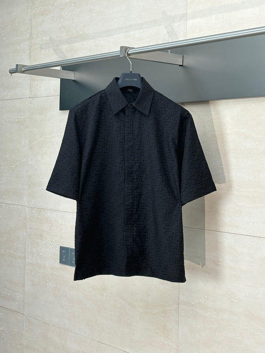 Fendi - Chemise à Manches Courtes avec Motif Monogramme Noir/Noir