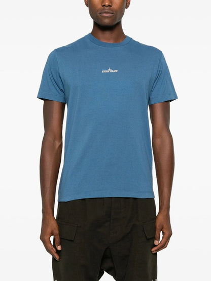 Stone Island - T-shirt logo Bleu