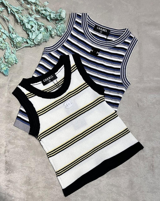 Chanel - T-Shirt à rayure Bleu/Blanc