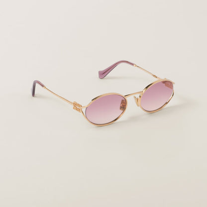 Miu Miu - Lunettes de soleil Logo Verres Ombrés Rose Bégonia
