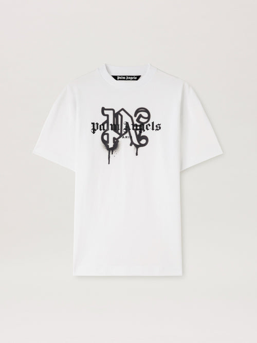 Palm Angels - T-shirt Monogram Spray City Paris Blanc