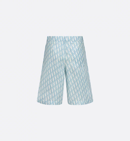 Dior - Bermuda Dior Oblique blanc et bleu ciel