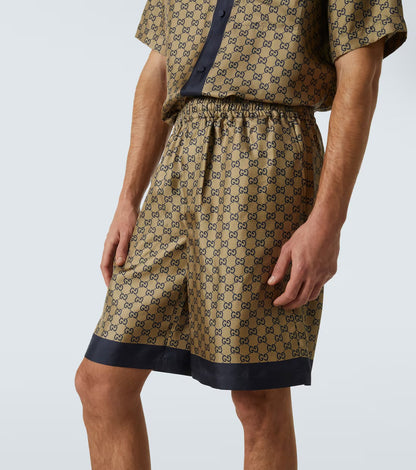 GUCCI - ENSEMBLE GG SHORT + CHEMISE imprimé en soie