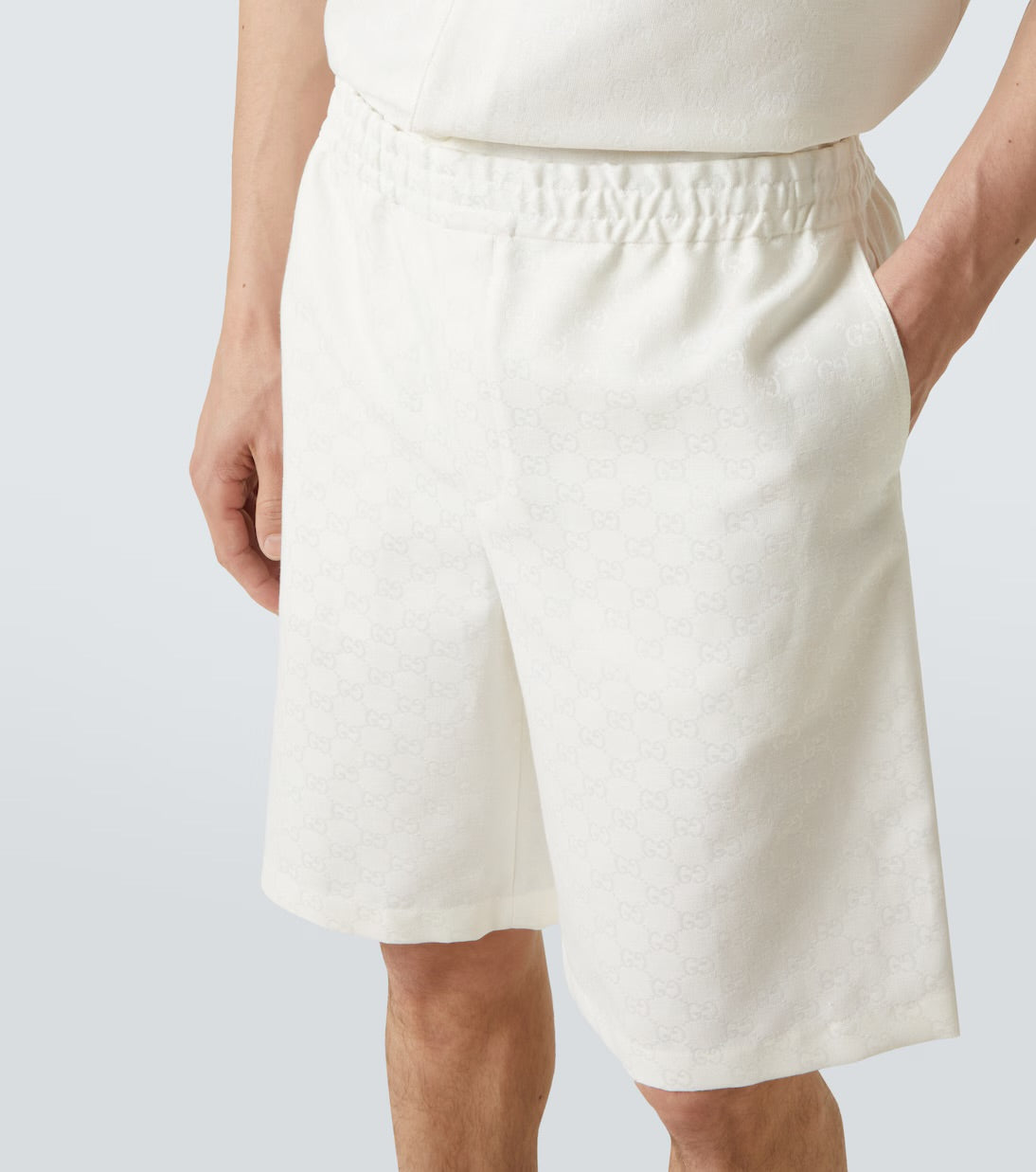GUCCI - ENSEMBLE GG SHORT + CHEMISE en lin melangé Blanc