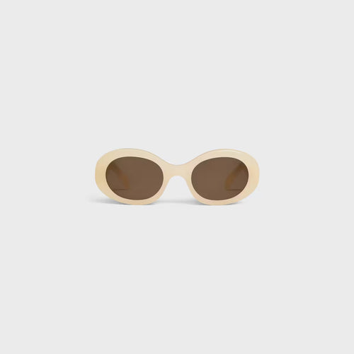 Celine - Lunettes De Soleil Triomphe 01 en Acétate Milky Light Orange