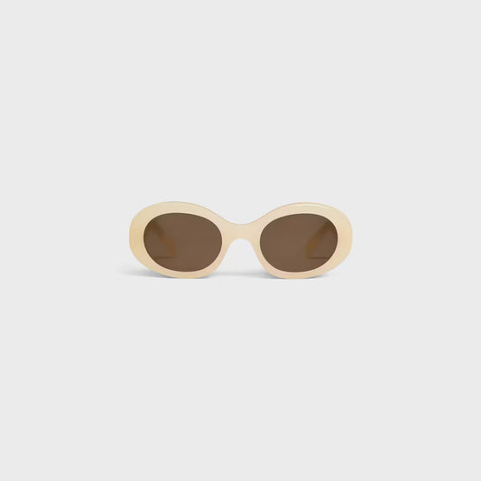 Celine - Lunettes De Soleil Triomphe 01 en Acétate Milky Light Orange