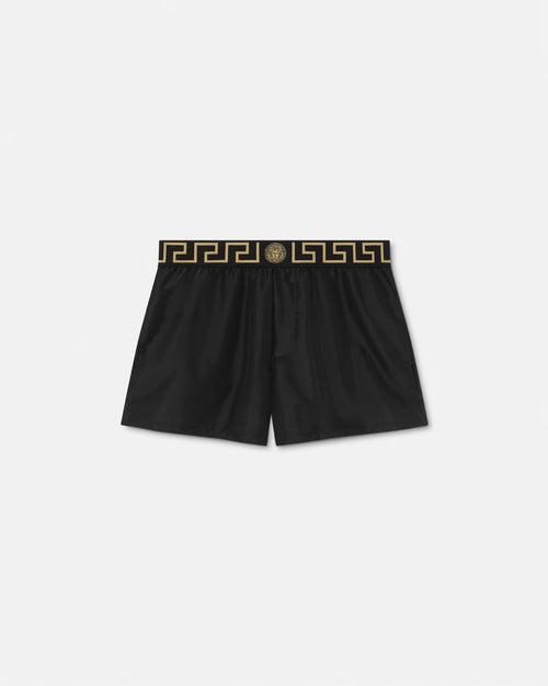 Versace - Short de bain à bordure Greca Noir