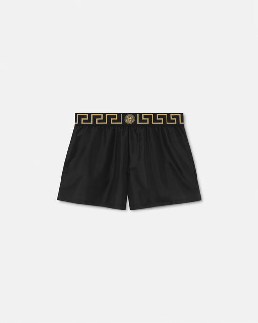 Versace - Short de bain à bordure Greca Noir
